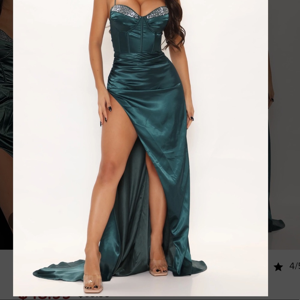 Satin Green Dress
